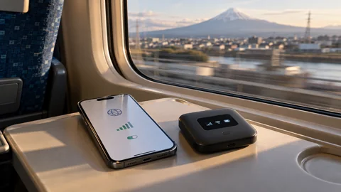 Phone and portable router during travel in Japan